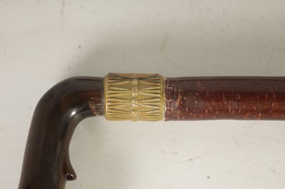 Lot 461 - A LATE 19THCENTURY HORN HANDLED WALKING STICK AND ANOTHER