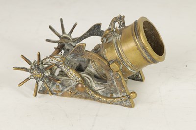 Lot 388 - A 19TH CENTURY CAST BRASS STARTER CANNON