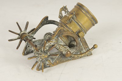 Lot 388 - A 19TH CENTURY CAST BRASS STARTER CANNON
