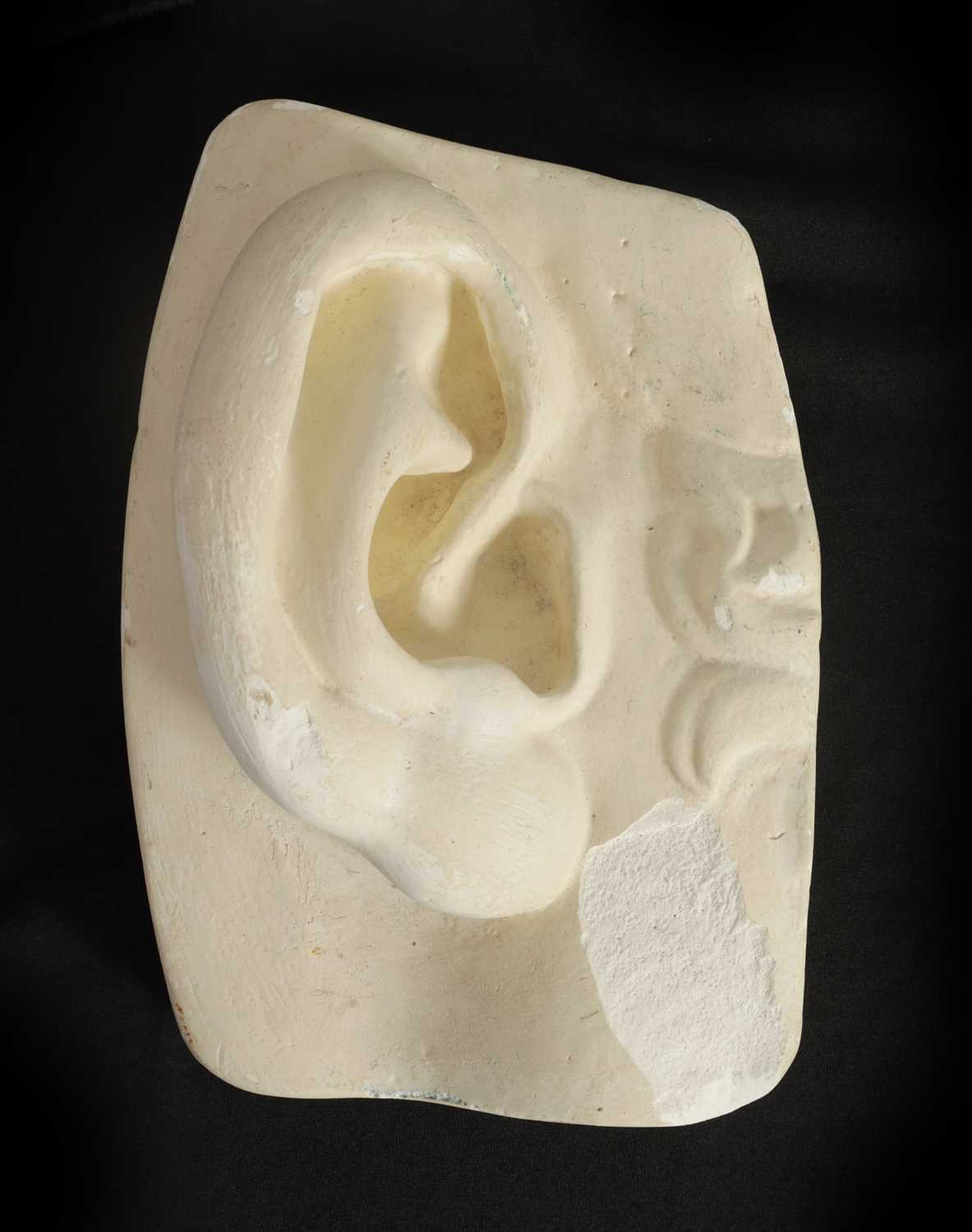 Lot 526 - AN OVER-SIZED PLASTERWORK SCULPTURE OF AN EAR