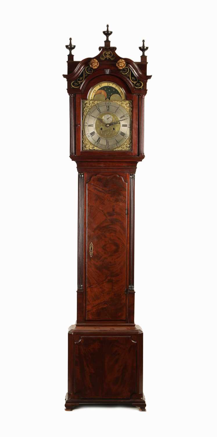 Lot 985 - LASSEL PARK. AN EARLY GEORGE III ‘LIVERPOOL’ MAHOGANY EIGHT DAY LONGCASE CLOCK