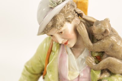 Lot 51 - TWO LATE 19TH-CENTURY DRESDEN-TYPE PORCELAIN FIGURINES