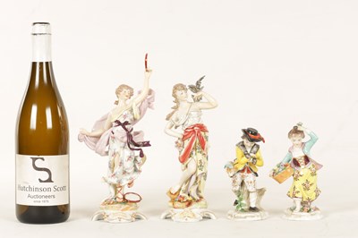 Lot 92 - A PAIR OF LATE 19TH CENTURY CONTINENTAL FIGURES OF YOUNG LADIES