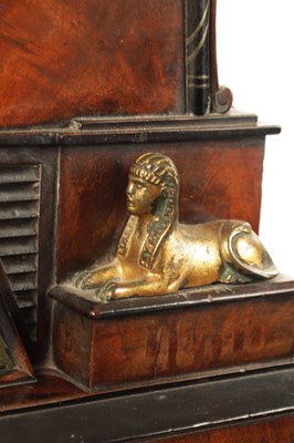 Lot 963 - C. ELISHA, ST. JAMES. AN IMPRESSIVE REGENCY EGYPTIAN REVIVAL TRIPLE FUSEE QUARTER CHIMING BRACKET CLOCK