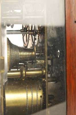 Lot 995 - JAMES GREEN, LONDON. A GEORGE III MAHOGANY DOUBLE FUSEE BRACKET CLOCK