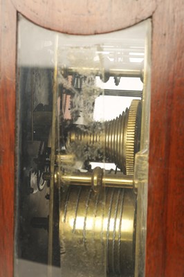 Lot 995 - JAMES GREEN, LONDON. A GEORGE III MAHOGANY DOUBLE FUSEE BRACKET CLOCK
