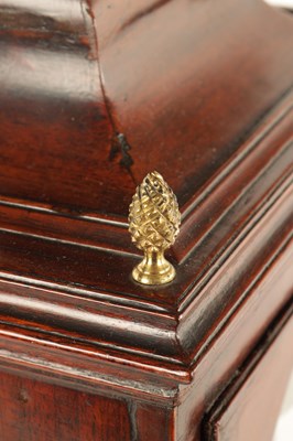 Lot 995 - JAMES GREEN, LONDON. A GEORGE III MAHOGANY DOUBLE FUSEE BRACKET CLOCK
