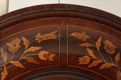 Lot 936 - A LARGE LATE 18TH CENTURY FRENCH INLAID VERGE QUARTER CHIMING WALL CLOCK