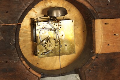 Lot 936 - A LARGE LATE 18TH CENTURY FRENCH INLAID VERGE QUARTER CHIMING WALL CLOCK