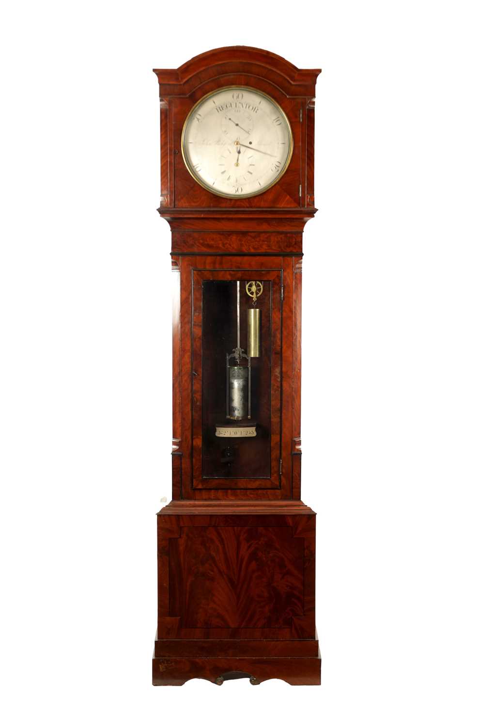 Lot 925 - JOHN PICKFORD, LIVERPOOL. A 19TH CENTURY FLAME MAHOGANY REGULATOR LONGCASE CLOCK