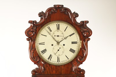 Lot 967 - JAMES RITCHIE & SON, EDINBURGH. A MID 19TH CENTURY PLUM PUDDING FIGURED MAHOGANY DOMESTIC REGULATOR LONGCASE CLOCK
