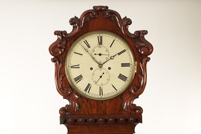 Lot 967 - JAMES RITCHIE & SON, EDINBURGH. A MID 19TH CENTURY PLUM PUDDING FIGURED MAHOGANY DOMESTIC REGULATOR LONGCASE CLOCK