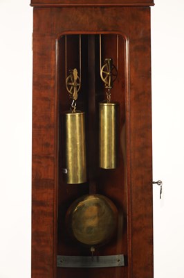 Lot 967 - JAMES RITCHIE & SON, EDINBURGH. A MID 19TH CENTURY PLUM PUDDING FIGURED MAHOGANY DOMESTIC REGULATOR LONGCASE CLOCK