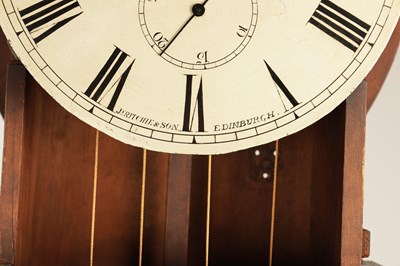 Lot 967 - JAMES RITCHIE & SON, EDINBURGH. A MID 19TH CENTURY PLUM PUDDING FIGURED MAHOGANY DOMESTIC REGULATOR LONGCASE CLOCK
