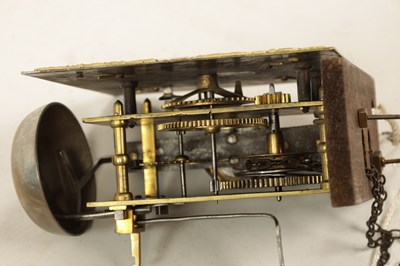 Lot 905 - GEORGE WOOD, NAILESWORTH. AN 18TH CENTURY OAK HOODED 30HR WALL CLOCK