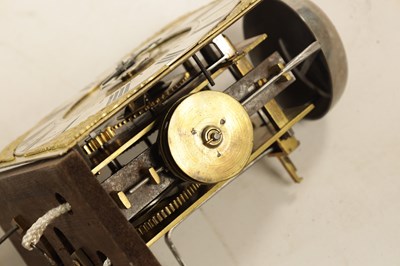 Lot 905 - GEORGE WOOD, NAILESWORTH. AN 18TH CENTURY OAK HOODED 30HR WALL CLOCK