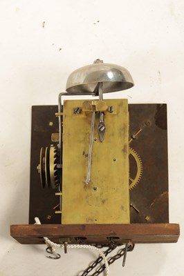 Lot 905 - GEORGE WOOD, NAILESWORTH. AN 18TH CENTURY OAK HOODED 30HR WALL CLOCK