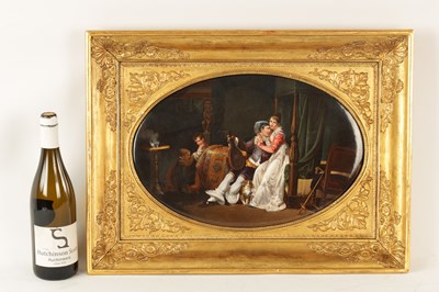 Lot 61 - A LARGE 19TH CENTURY CONTINENTAL KPM STYLE PORCELAIN HANGING PLAQUE