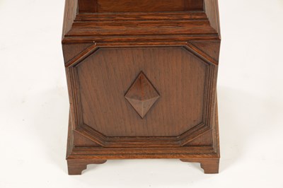 Lot 960 - AN EDWARDIAN OAK CASED WEIGHT DRIVEN GRAND DAUGHTER CLOCK