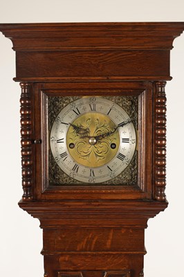Lot 960 - AN EDWARDIAN OAK CASED WEIGHT DRIVEN GRAND DAUGHTER CLOCK