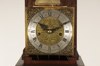 Lot 960 - AN EDWARDIAN OAK CASED WEIGHT DRIVEN GRAND DAUGHTER CLOCK