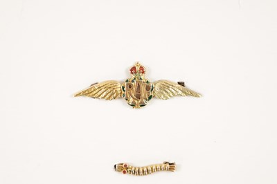 Lot 821 - A RARE WW2 GOLD CATERPILLAR CLUB BADGE WITH RUBY EYES AWARDED TO SERGEANT S.J. HARDING