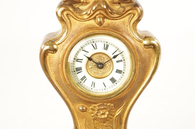 Lot 1253 - A GILT BRONZE ART NOUVEAU MANTEL CLOCK