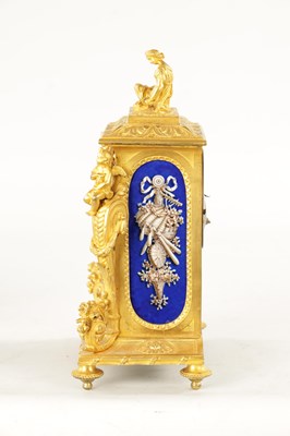Lot 1213 - LEROY A PARIS. A 19TH CENTURY FRENCH ORMOLU AND PORCELAIN PANELLED MANTEL CLOCK