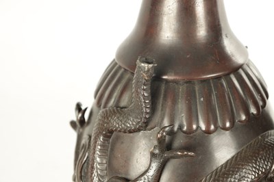 Lot 537 - A PAIR OF TWO LATE 19TH CENTURY CHINESE BRONZE VASES