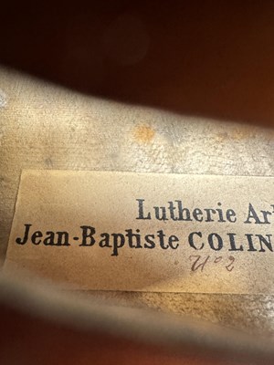 Lot 1112 - A CASED VIOLIN LABELLED JEAN BAPTISTE COLIN, ANNEE 1901