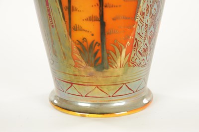 Lot 54 - AN EARLY 20TH CENTURY PILKINGTON'S ROYAL LANCASTRIAN TAPERING LUSTRE VASE BY RICHARD JOYCE