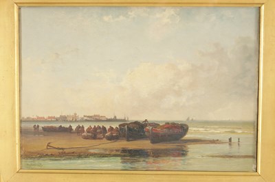 Lot 1232 - ARTHUR JOSEPH MEADOWS (1843-1907) OIL ON CANVAS