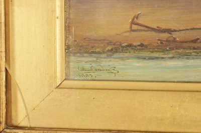 Lot 1232 - ARTHUR JOSEPH MEADOWS (1843-1907) OIL ON CANVAS