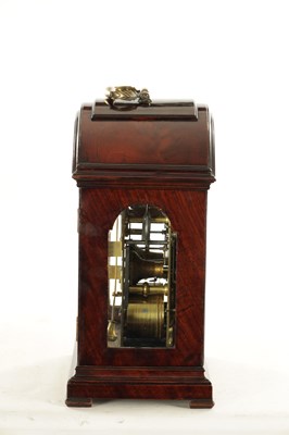 Lot 1136 - HOLMES, LONDON. A GEORGE III PAD TOP FIGURED MAHOGANY BRACKET CLOCK