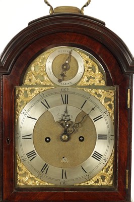 Lot 1136 - HOLMES, LONDON. A GEORGE III PAD TOP FIGURED MAHOGANY BRACKET CLOCK