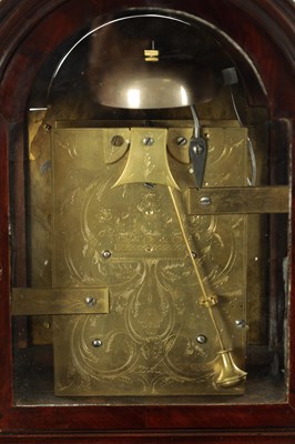 Lot 1136 - HOLMES, LONDON. A GEORGE III PAD TOP FIGURED MAHOGANY BRACKET CLOCK
