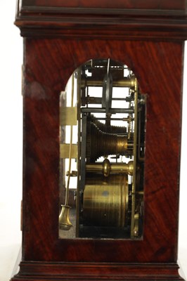 Lot 1136 - HOLMES, LONDON. A GEORGE III PAD TOP FIGURED MAHOGANY BRACKET CLOCK