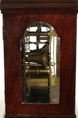 Lot 1136 - HOLMES, LONDON. A GEORGE III PAD TOP FIGURED MAHOGANY BRACKET CLOCK
