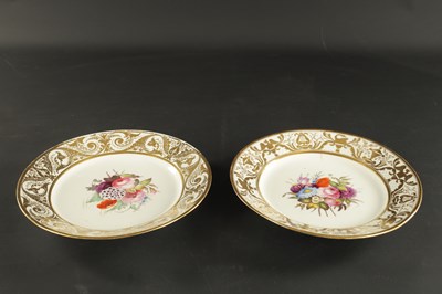 Lot 69 - A PAIR OF DERBY PORCELIAN PLATES PAINTED WITH SPRAYS OF FLOWERS CIRCA 1810