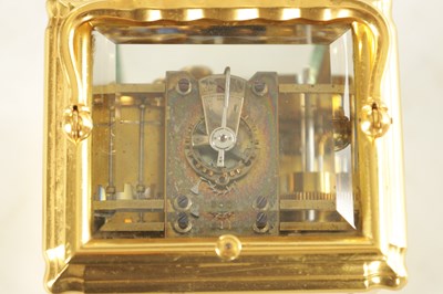 Lot 1007 - MARGAINE, A GOOD LATE 19TH CENTURY FRENCH GILT BRASS GORGE CASE GRAND SONNERIE CARRIAGE CLOCK OF LARGE SIZE