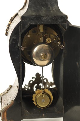 Lot 1121 - A 19TH CENTURY FRENCH ROCOCO BRASS MOUNTED AND INLAID RED TORTOISESHELL BOULLEWORK MANTEL CLOCK
