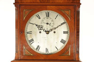 Lot 1053 - KING & CO. LTD. HULL. A LATE 19TH CENTURY FIGURED MAHOGANY LONGCASE CLOCK OF SMALL PROPORTIONS
