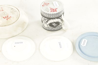 Lot 71 - A 19TH CENTURY WEDGWOOD BLACK BASALT JASPERWARE CABINET CUP AND SAUCER