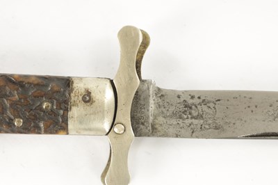 Lot 583 - A LARGE STAGHORN HANDLED LOCKING KNIFE BY NORFOLKS, SHEFFIELD, NO.6