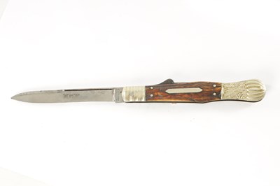 Lot 551 - A LARGE LATE 19TH CENTURY STAGHORN LOCKING FOLDING KNIFE BY ALEXANDER, SHEFFIELD