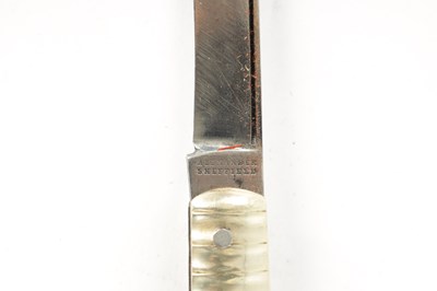 Lot 551 - A LARGE LATE 19TH CENTURY STAGHORN LOCKING FOLDING KNIFE BY ALEXANDER, SHEFFIELD