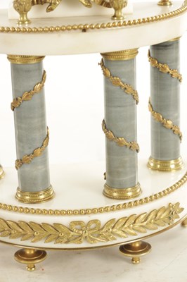 Lot 1058 - A 19TH CENTURY FRENCH MARBLE AND ORMOLU MOUNTED CLOCK GARNITURE