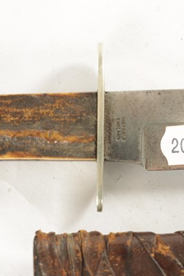 Lot 581 - A 19TH CENTURY HORN HANDLED STEEL BOWIE KNIFE STAMPED H G LONG & CO, SHEFFIELD