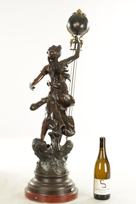 Lot 1005 - A LARGE LATE 19TH CENTURY FRENCH FIGURAL MYSTERY CLOCK