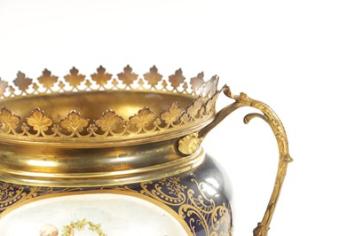 Lot 60 - A LATE 19TH CENTURY SEVRES STYLE ORMOLU MOUNTED JARDINIERE